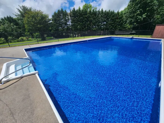 Pool liner replacement after photo — Martinez vinyl pool liner installation in Knoxville TN